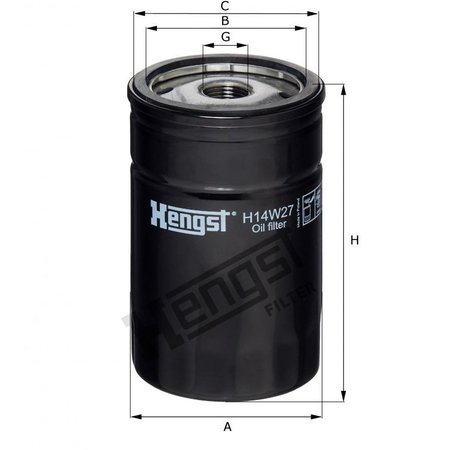 HENGST Oil Filter, H14W27 H14W27